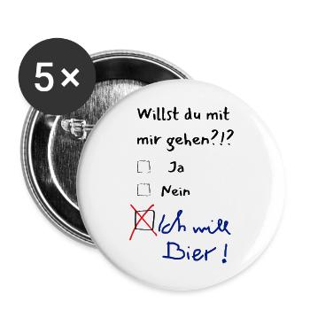 Ich will Bier! - Buttons groß 56 mm (5er Pack) - Weiß - Vorne