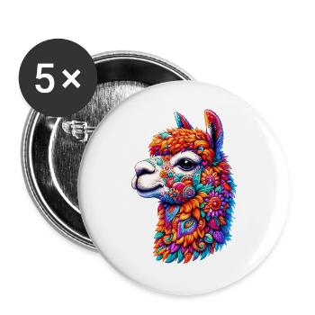 Alpaca - Buttons large 2.2''/56 mm (5-pack) - white - Front