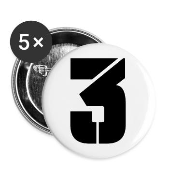 3 - Lot de 5 grands badges (56 mm) - blanc - Devant