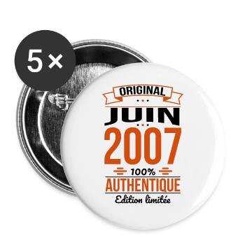 18th Birthday - Original - June 2007 - Buttons large 2.2''/56 mm (5-pack) - white - Front
