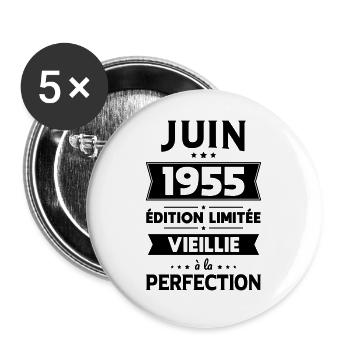 70th Anniversary - June 1955 Perfection - Buttons large 2.2''/56 mm (5-pack) - white - Front