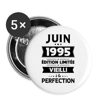 Anniversaire 30 ans - Juin 1995 Perfection - Lot de 5 grands badges (56 mm) - blanc - Devant