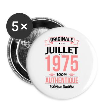 50. Jahrestag - Original - Juli 1975 - Buttons groß 56 mm (5er Pack) - Weiß - Vorne