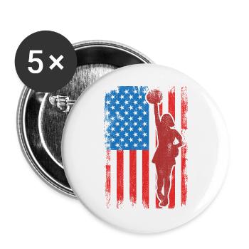 Pom-pom girl patriotique des États-Unis - Lot de 5 grands badges (56 mm) - blanc - Devant