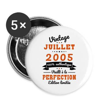 20 Years Anniversary - Vintage - July 2005 - Buttons large 2.2''/56 mm (5-pack) - white - Front
