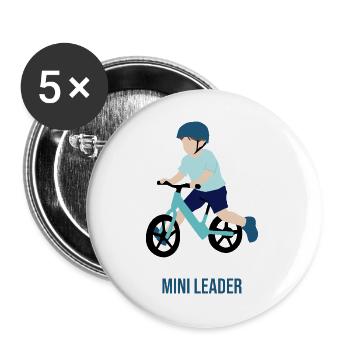 Kleiner Radfahrer - Buttons groß 56 mm (5er Pack) - Weiß - Vorne