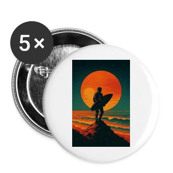 Sunset Seeker – Surfez sur les étoiles - Lot de 5 grands badges (56 mm) - blanc - Devant