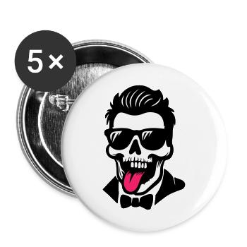 Crâne Marié Jga - Lot de 5 grands badges (56 mm) - blanc - Devant