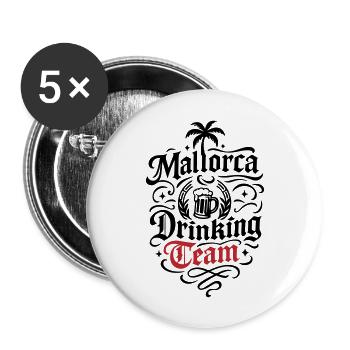 Mallorca Drinking Team - Lot de 5 grands badges (56 mm) - blanc - Devant