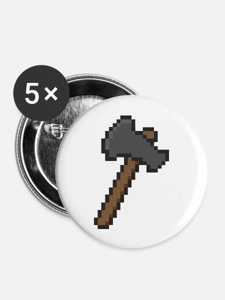 axt pixel - Buttons groß 56 mm (5er Pack) - Weiß