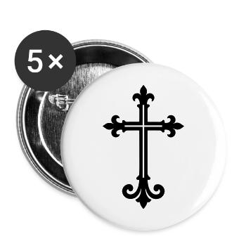 Cross symbol - Buttons large 2.2''/56 mm (5-pack) - white - Front