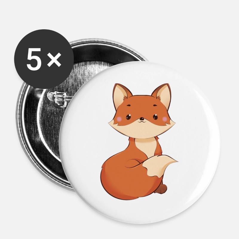 Fox - Buttons large 2.2''/56 mm (5-pack) - white