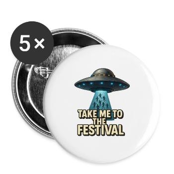 Take me to the Festival - Buttons large 2.2''/56 mm (5-pack) - white - Front