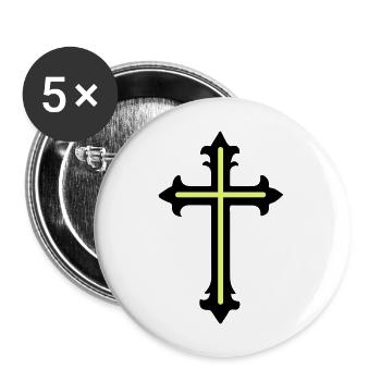 Cross Symbol Line - Buttons large 2.2''/56 mm (5-pack) - white - Front