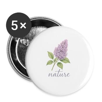 Lilas Nature Design - Motif Tendance Fleur - Lot de 5 grands badges (56 mm) - blanc - Devant