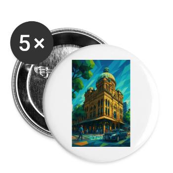 Sydney QUEEN VIKTORIA BUILDING - Buttons groß 56 mm (5er Pack) - Weiß - Vorne