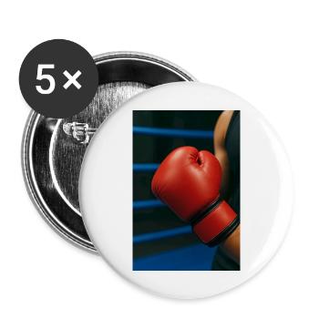 Boxen - Handschuh - Buttons groß 56 mm (5er Pack) - Weiß - Vorne