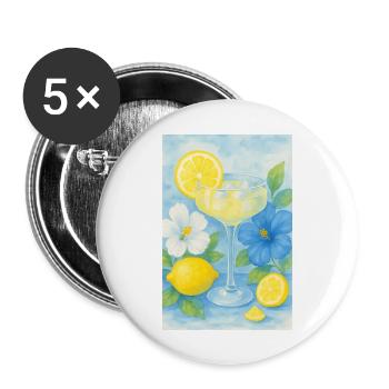 Summer holiday Cocktail - Buttons groß 56 mm (5er Pack) - Weiß - Vorne