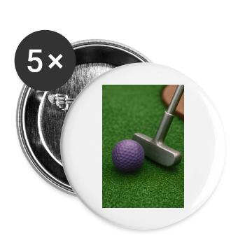 Sport - Minigolf - Lot de 5 grands badges (56 mm) - blanc - Devant
