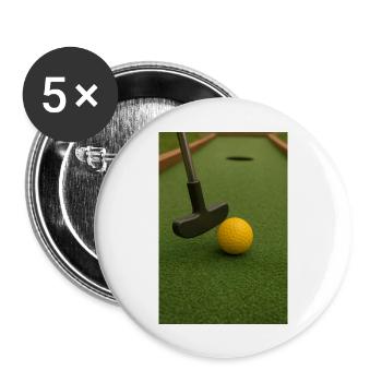 Sport - Minigolf - Lot de 5 grands badges (56 mm) - blanc - Devant