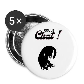 Chat en roue libre ! - Lot de 5 grands badges (56 mm) - blanc - Devant