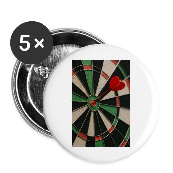 Sports - Fléchettes/Fléchettes - Lot de 5 grands badges (56 mm) - blanc - Devant