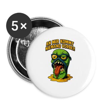 No one can get past me Monster - Buttons large 2.2''/56 mm (5-pack) - white - Front