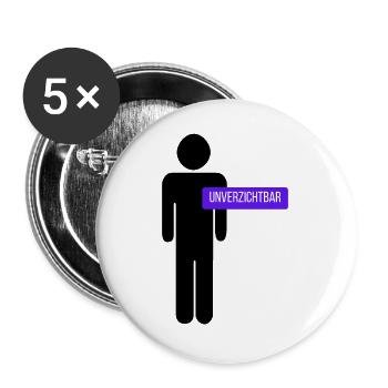 Männer - unverzichtbar - Buttons groß 56 mm (5er Pack) - Weiß - Vorne