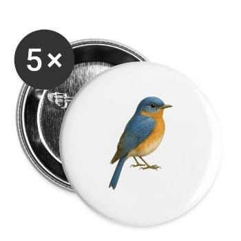 Bluebird – Farben der Freiheit - Buttons groß 56 mm (5er Pack) - Weiß - Vorne