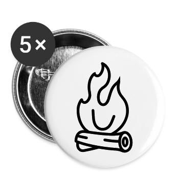 Feu de camp - Lot de 5 grands badges (56 mm) - blanc - Devant