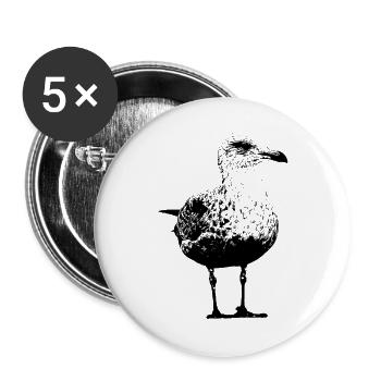 Mouette - Lot de 5 grands badges (56 mm) - blanc - Devant
