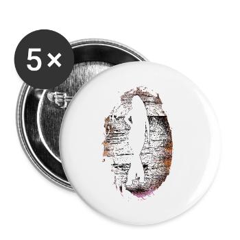 Silhouette Woman | woman Model - Buttons large 2.2''/56 mm (5-pack) - white - Front