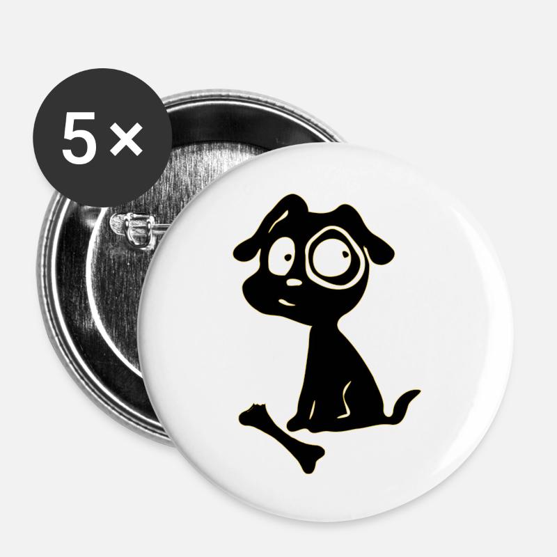 Dog - Buttons large 2.2''/56 mm (5-pack) - white