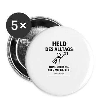 Linienkunst Mondpfad Figur - Buttons groß 56 mm (5er Pack) - Weiß - Vorne