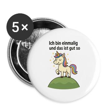 Ich bin einmalig und das ist gut so removebg pr - Buttons groß 56 mm (5er Pack) - Weiß - Vorne