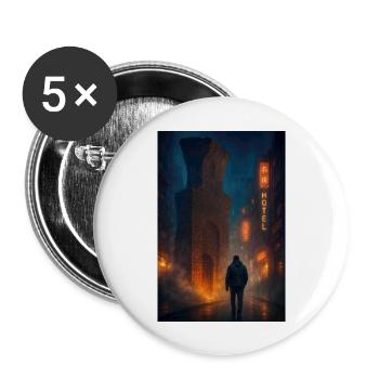Nur in der Stadt - Buttons groß 56 mm (5er Pack) - Weiß - Vorne