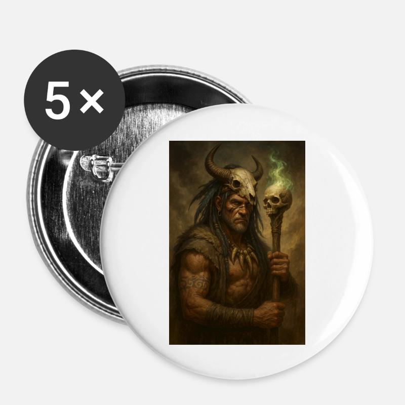 Ancient wizard - Buttons large 2.2''/56 mm (5-pack) - white