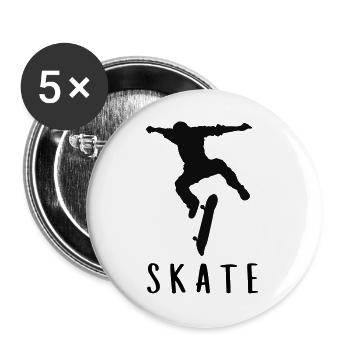 Skater - Buttons groß 56 mm (5er Pack) - Weiß - Vorne