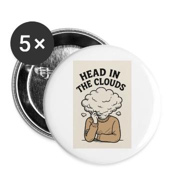 Head in the Clouds - Buttons large 2.2''/56 mm (5-pack) - white - Front