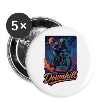MTB Mountainbiking Downhill Astronaut Geschenk - Buttons groß 56 mm (5er Pack) - Weiß - Vorne