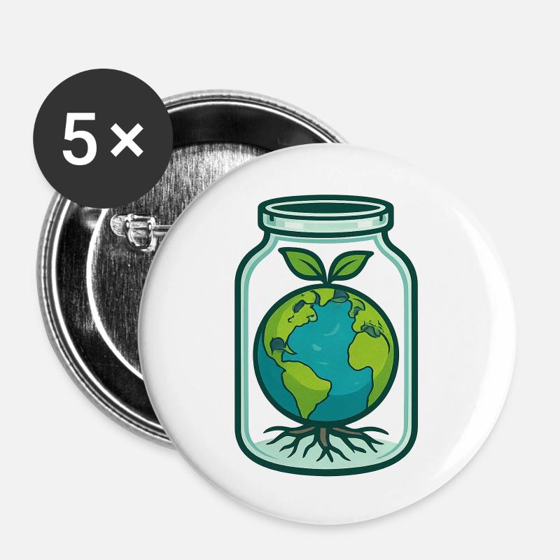 There is no Planet B - Buttons large 2.2''/56 mm (5-pack) - white