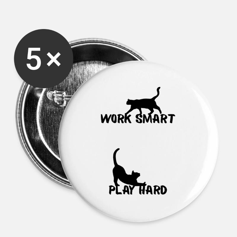 Work smart - Buttons groß 56 mm (5er Pack) - Weiß