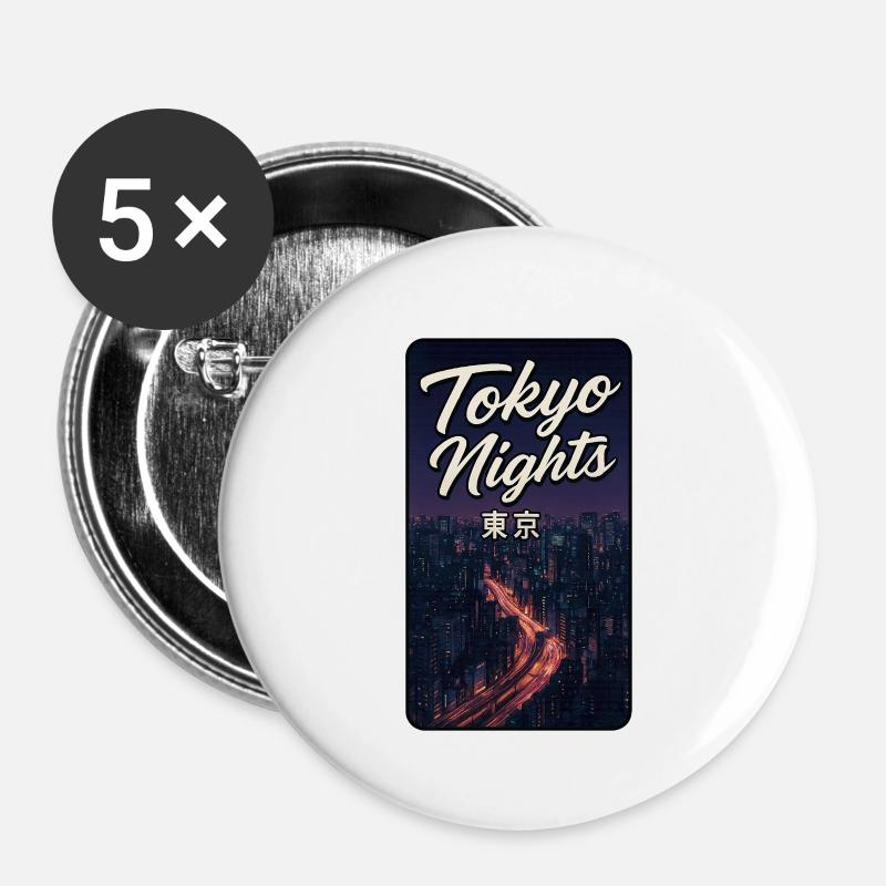 Tokyo Nights - Buttons large 2.2''/56 mm (5-pack) - white