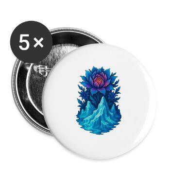 Floraison glaciaire - Lot de 5 grands badges (56 mm) - blanc - Devant