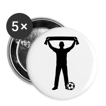 Football Fan Silhouette - Buttons large 2.2''/56 mm (5-pack) - white - Front