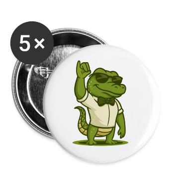 Salt Shaker Crocodile - Buttons large 2.2''/56 mm (5-pack) - white - Front