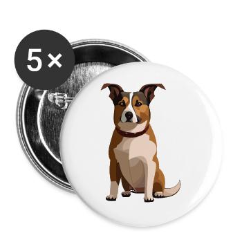 Le Jack Russell Terrier se reproduit dans un style géométrique - Lot de 5 grands badges (56 mm) - blanc - Devant