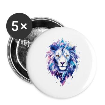Lion Lion Head Cosmic Galaxy Universe Art - Buttons large 2.2''/56 mm (5-pack) - white - Front