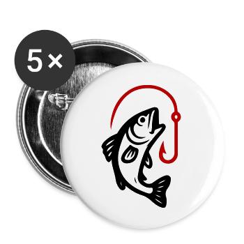 Fish Pike Fish Hook - Buttons large 2.2''/56 mm (5-pack) - white - Front