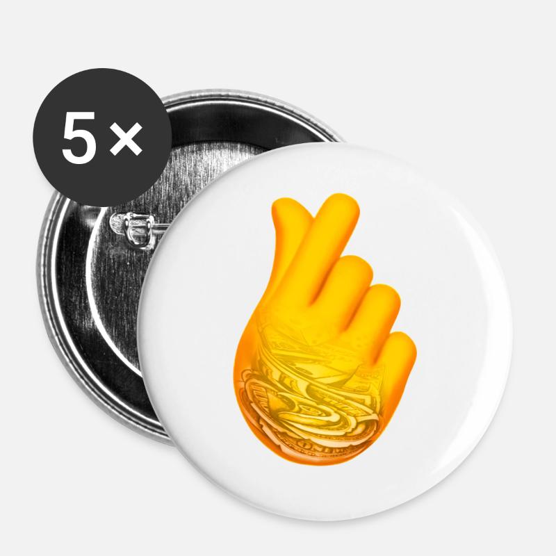 Der Aufkleber - Buttons groß 56 mm (5er Pack) - Weiß